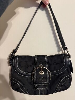 Coach Soho Black Signature Buckle Shoulder Bag